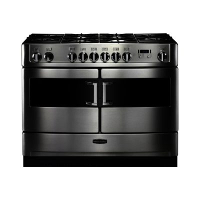 Rangemaster Elite SE 110cm Dual Fuel 82030 Range Cooker in Stainless Steel with FSD Hob & Matt Black Pan Supports